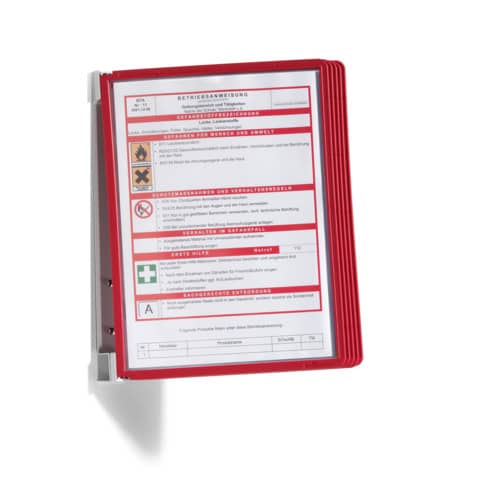 Leggio da parete DURABLE VARIO® WALL 5 pannelli A4 metallo/polipropilene rosso 555103